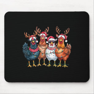 Alfombrilla De Ratón Pollos de Navidad Reno Ciervos Granja Animales Luc