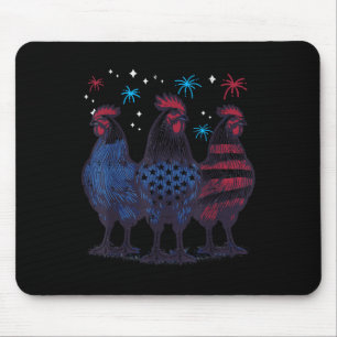 Alfombrilla De Ratón Pollos del 4 de Julio de la Independencia Patriota
