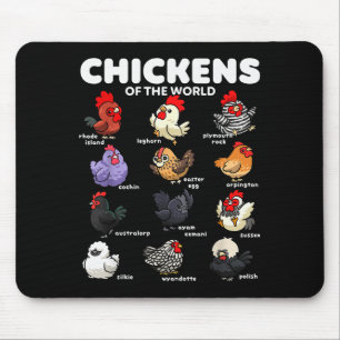 Alfombrilla De Ratón Pollos Del Mundo Dibujos Animados Divertidos Razas