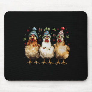 Alfombrilla De Ratón Pollos divertidos Navidades de pollo de navidad