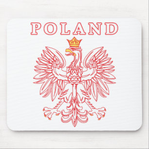 Alfombrilla De Ratón Polonia Con Águila Polaca Roja