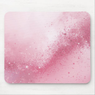 Alfombrilla De Ratón Polvo Brillante Abstracto Femenino Rosa Niña