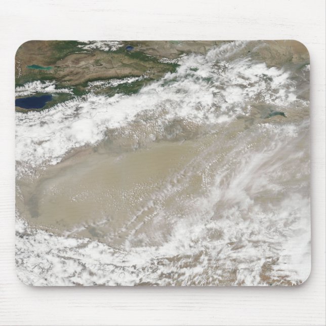 Alfombrilla De Ratón Polvo y nubes sobrevuelan el Des Taklimakan (Frente)