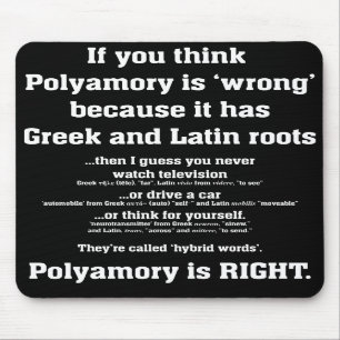 Alfombrilla De Ratón Polyamory Favorable-Letrado Mousepad - negro