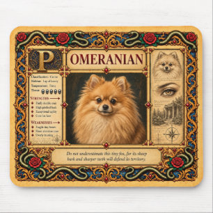 Alfombrilla De Ratón Pomerania, Arte de Bestiario Medieval
