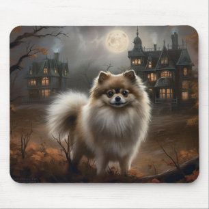 Alfombrilla De Ratón Pomerania de Halloween de terror