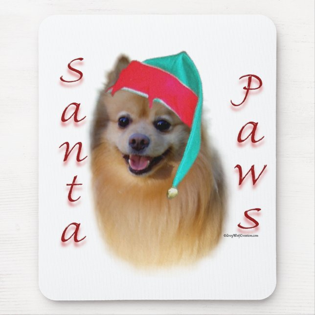 Alfombrilla De Ratón Pomerania Santa Paws (Frente)