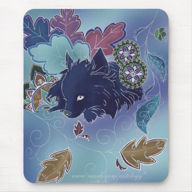 Alfombrilla De Ratón Pomeranian de medianoche Mousepad (Frente)