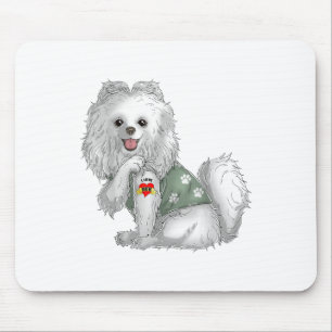 Alfombrilla De Ratón Pomeranian I Love Mom Tattoo Dog Shirny Funny Moth
