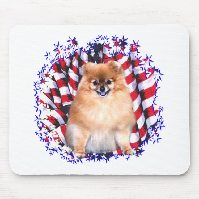 Alfombrilla De Ratón Pomeranian Patriot (Frente)