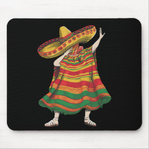 Alfombrilla De Ratón Poncho Mexicano Dabbing Cinco De Mayo Fiesta