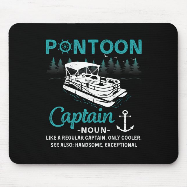 Alfombrilla De Ratón Pontoon Captain Definition Funny Pontoon Boat Boat (Frente)