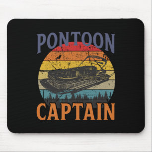 Alfombrilla De Ratón Pontoon Vintage White Pontoon Captain Boating Funn