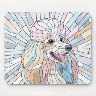 Alfombrilla De Ratón Poodle - arte en mosaico pastel