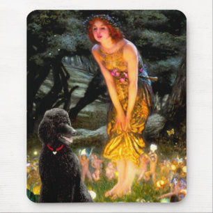 Alfombrilla De Ratón Poodle negro de mediano nivel (T)