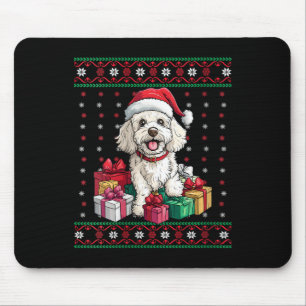 Alfombrilla De Ratón Poodle Santa Hat Gracioso Perro amante Xmas Poodl