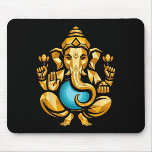 Alfombrilla De Ratón Pooja hindú Ganesha Elefante Dios India Meditación