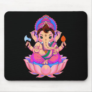 Alfombrilla De Ratón Pooja hindú Ganesha Elefante Dios India Meditación