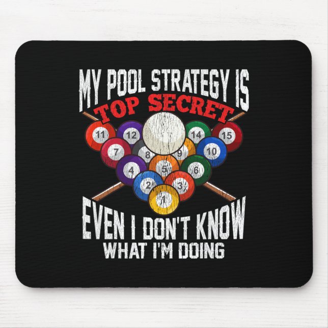 Alfombrilla De Ratón Pool Billiard Womens Mens My Pool Strategy (Frente)