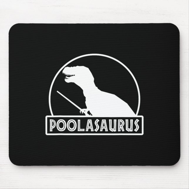 Alfombrilla De Ratón Poolasaurus jugador de billar Dinosaurio Snooker O (Frente)
