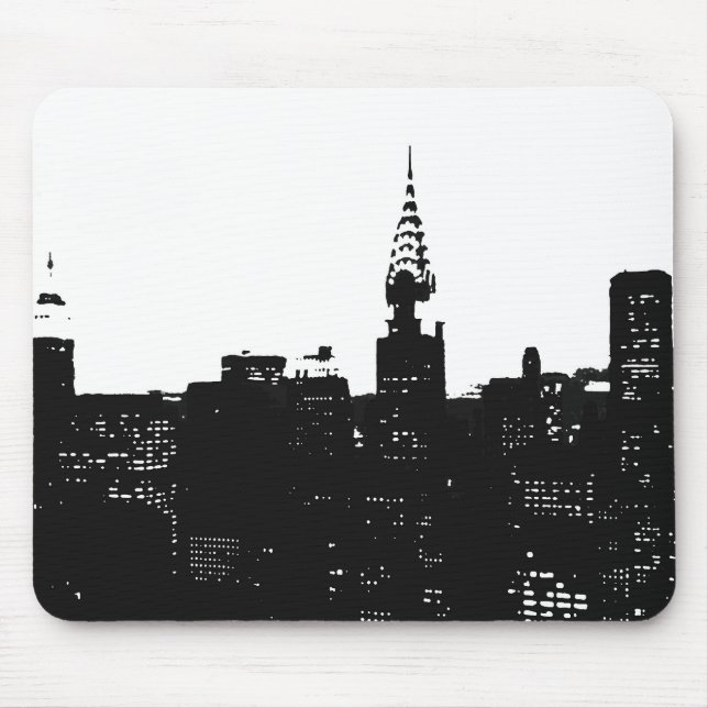 Alfombrilla De Ratón Pop Art New York Silhouette (Frente)