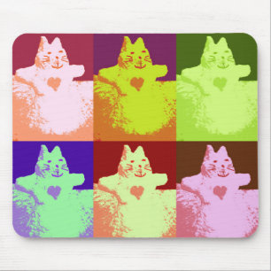 Alfombrilla De Ratón Pop Art Snow Kitty