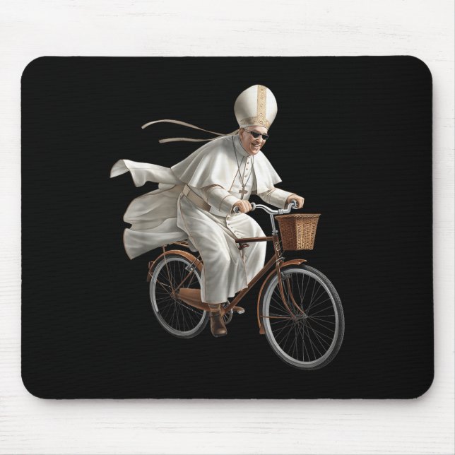 Alfombrilla De Ratón Pope Riding Bike Bicycle Catholic Church Bible Scr (Frente)