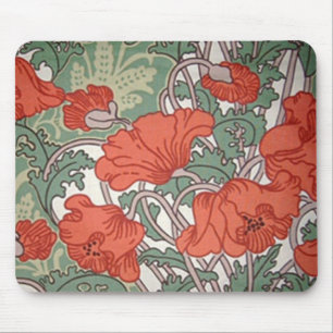 Alfombrilla De Ratón Poppies Art Nouveau