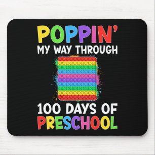 Alfombrilla De Ratón Poppin A Lo Largo De 100 Días De Niños De Preescol