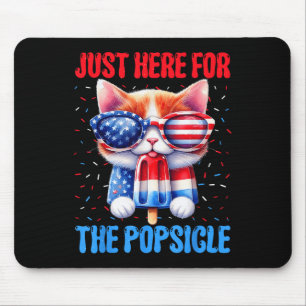 Alfombrilla De Ratón Popsicle 4 De Julio Cat Estadounidense Bandera Pat