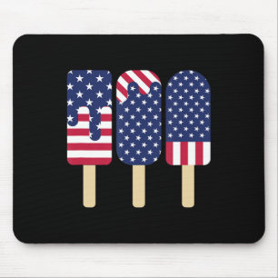 Alfombrilla De Ratón Popsicle Patriótico de la Bandera Americana del 4 