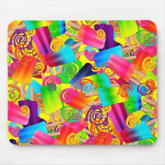Alfombrilla De Ratón Popsicle Swirls CKC,Yellow-MOUSEPAD (Frente)