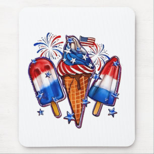 Alfombrilla De Ratón Popsicles patrióticos Ice Cream 4 de julio