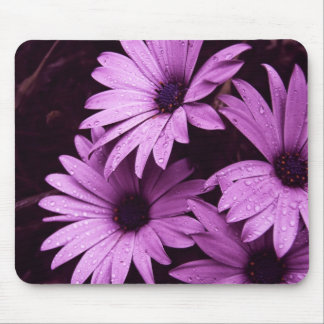 Alfombrilla De Ratón Por la tarde duchas Flores Púrpura Rosa Mousepad