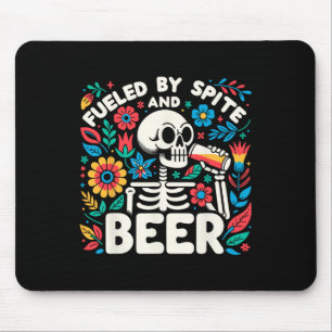 Alfombrilla De Ratón Por Spite And Beer Halloween Skeleton Floral