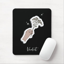 Alfombrilla De Ratón "Por ti" Ilustracion estético de flores