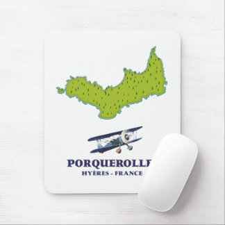 Alfombrilla De Ratón Porquerolles isla Francia mapa de viaje.