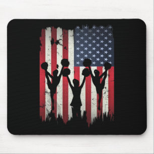 Alfombrilla De Ratón Porristas Usa Bandera Americana Porristas 4 De Jul