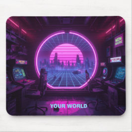 Alfombrilla De Ratón Portal de Arcade Cyberpunk Personalizado Neon Rató