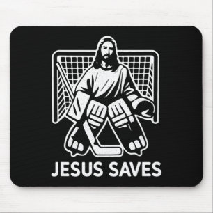 Alfombrilla De Ratón Portero de Hockey Jesús Salva Cristiano Hoc