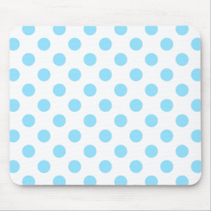 Alfombrilla De Ratón Pos de polka azul y blanco