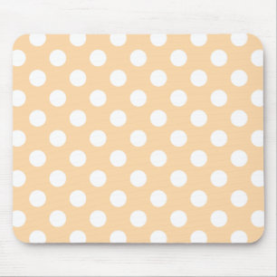 Alfombrilla De Ratón Pos de polka blanca en beige