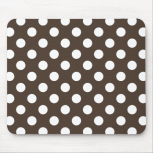 Alfombrilla De Ratón Pos de polka blanca en marrón