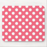 Alfombrilla De Ratón Pos de polka blanca sobre el coral<br><div class="desc">Pos de polka blanca sobre el coral</div>