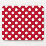 Alfombrilla De Ratón Pos de polka blanca sobre rojo<br><div class="desc">Pos de polka blanca sobre rojo</div>