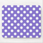 Alfombrilla De Ratón Pos de polka blanco en periwinkle<br><div class="desc">Pos de polka blanco en periwinkle</div>