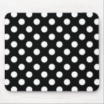 Alfombrilla De Ratón Pos de polka blanco sobre negro<br><div class="desc">Pos de polka blanco sobre negro</div>