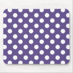 Alfombrilla De Ratón Pos de polka blanco sobre ultravioleta<br><div class="desc">El color de Pantone del año 2018 es ultra violeta.</div>
