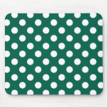 Alfombrilla De Ratón Pos de polka blanco sobre verde sabio<br><div class="desc">Pos de polka blanco sobre verde sabio</div>