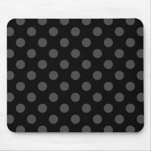 Alfombrilla De Ratón Pos de polka gris sobre negro